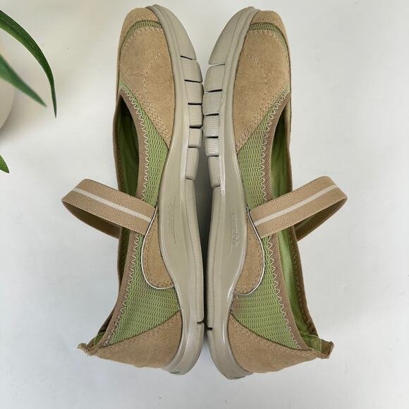 Earth Vegan Inhale 2 Mary Jane Flats Tan Green Slip On comfort Shoes Size 8.5 B - Picture 6 of 9